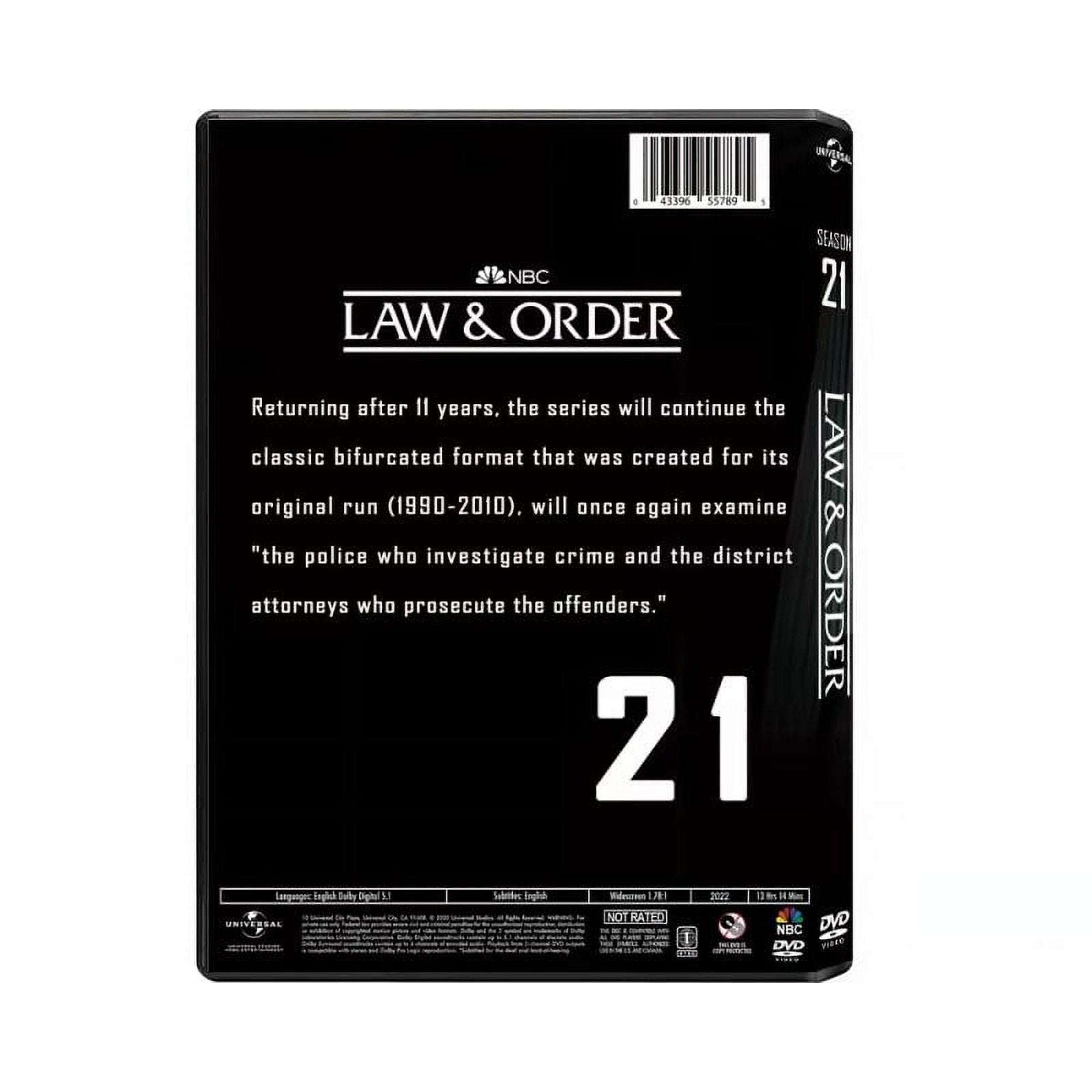 Law & Order Season 21 DVD  Complete Crime Drama Series | Police Procedural TV